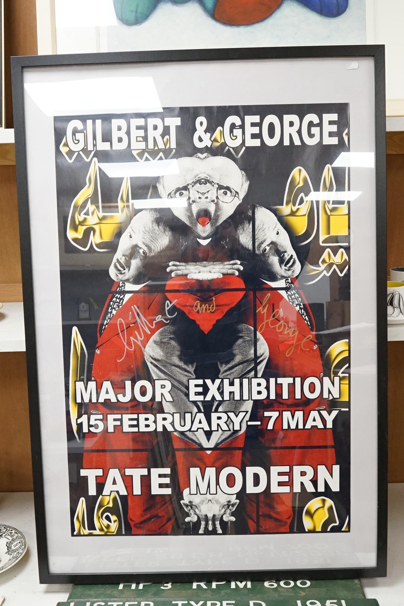 A Gilbert & George Tate Modern exhibition poster, 76 x 50cm. Condition - good